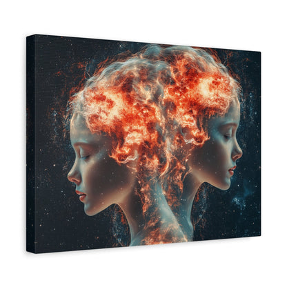 Celestial Portrait Canvas Art, Cosmic Wall Decor, Mystical Home Aesthetic, Gift for Art Lovers, Unique Space-Inspired Artwork