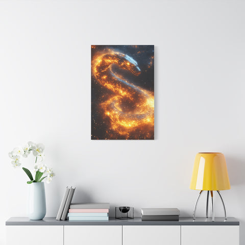 Canvas Wall Art: Fiery Serpent Design, Home Decor, Unique Gift, Fantasy Art, Living Room Wall Decor, Dragon Artwork