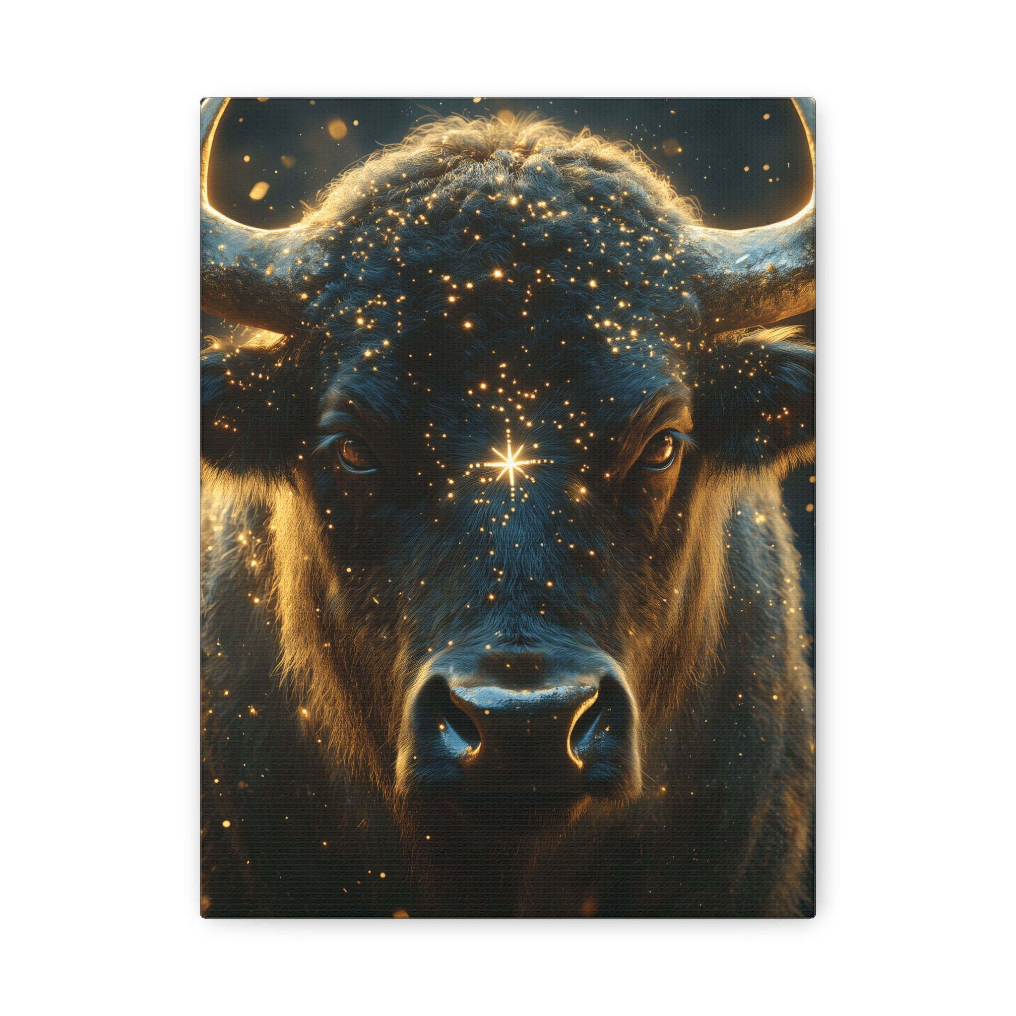 Cosmic Bull Canvas Art, Wall Décor, Home Office Artwork, Unique Gift, Rustic Vibe, Animal Lover Decor