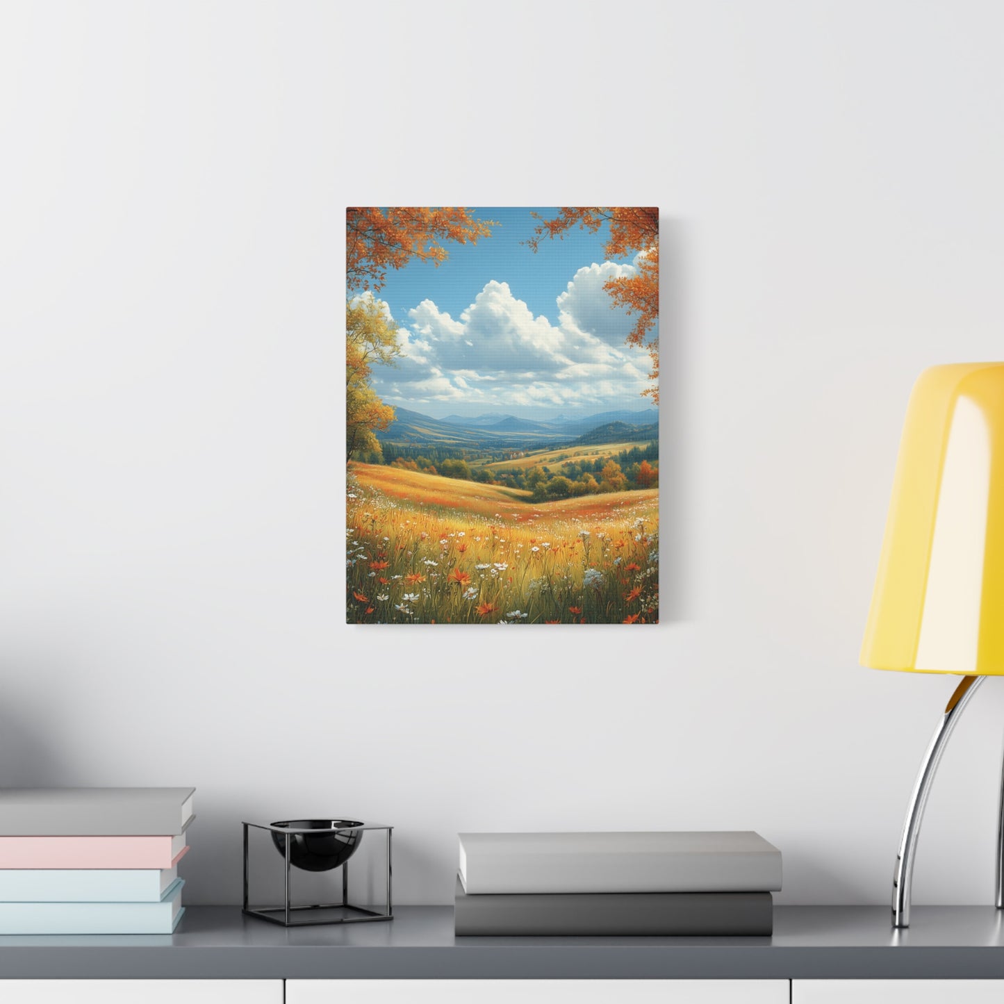 Autumn Landscape Canvas, Wall Art for Home Decor, Nature Lover's Gift, Seasonal Decoration, Cozy Living Room Art