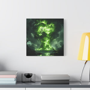 Enchanted Tree Canvas Art Print, Nature Home Decor, Forest Wall Art, Living Room Decoration, Gift for Nature Lovers, Green Wall Art