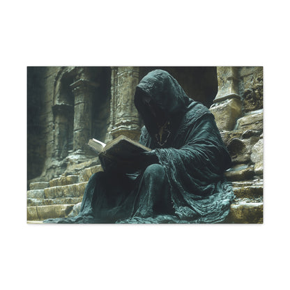 Mystical Monk Stretched Canvas Art, Dark Fantasy Wall Decor, Esoteric Home Decor, Unique Gifts for Art Lovers, Spiritual Artwork