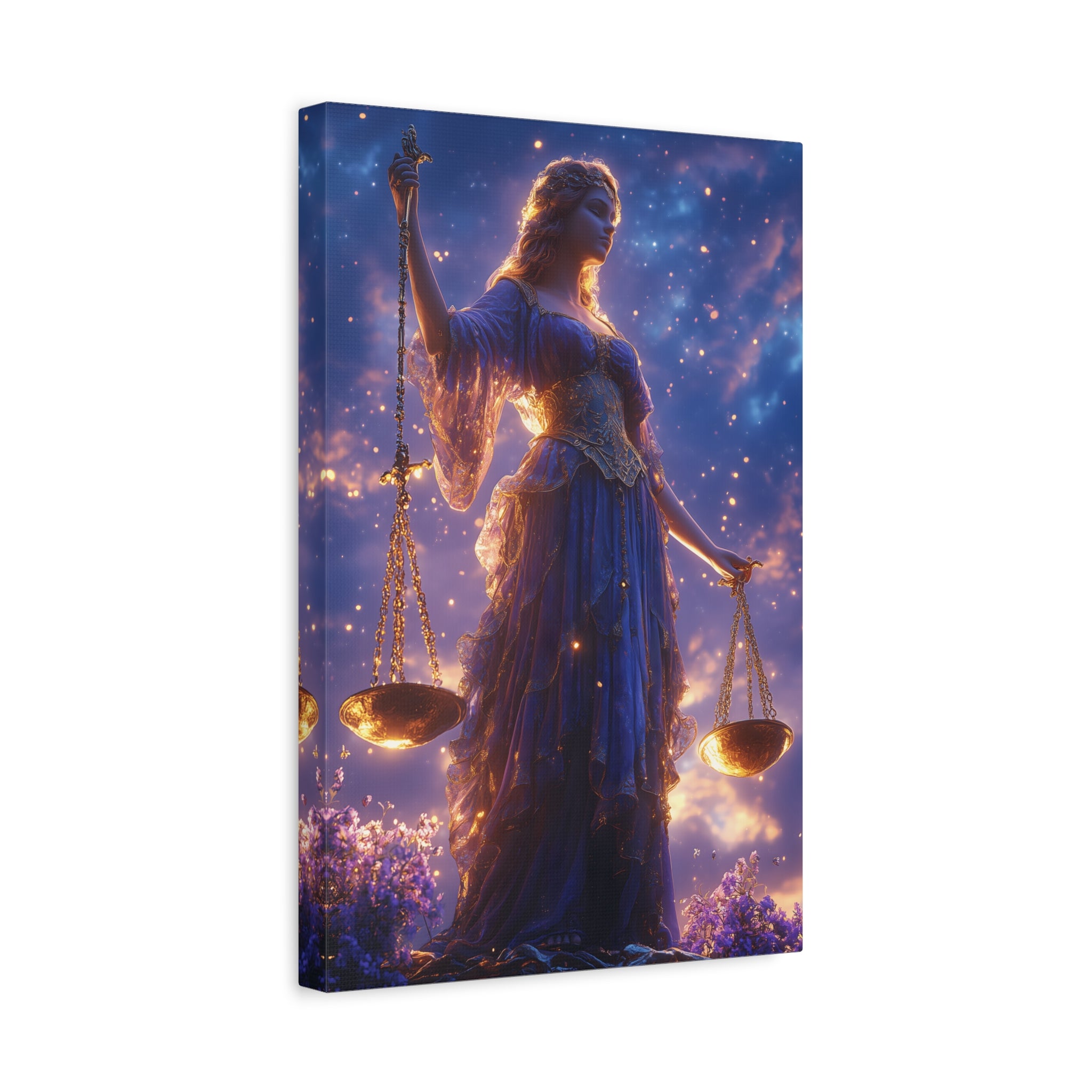 Elegant Justice-Themed Canvas Art Print, Inspirational Home Decor, Perfect Gift for Law Students, Libra Decor, Goddess of Justice Wall Art