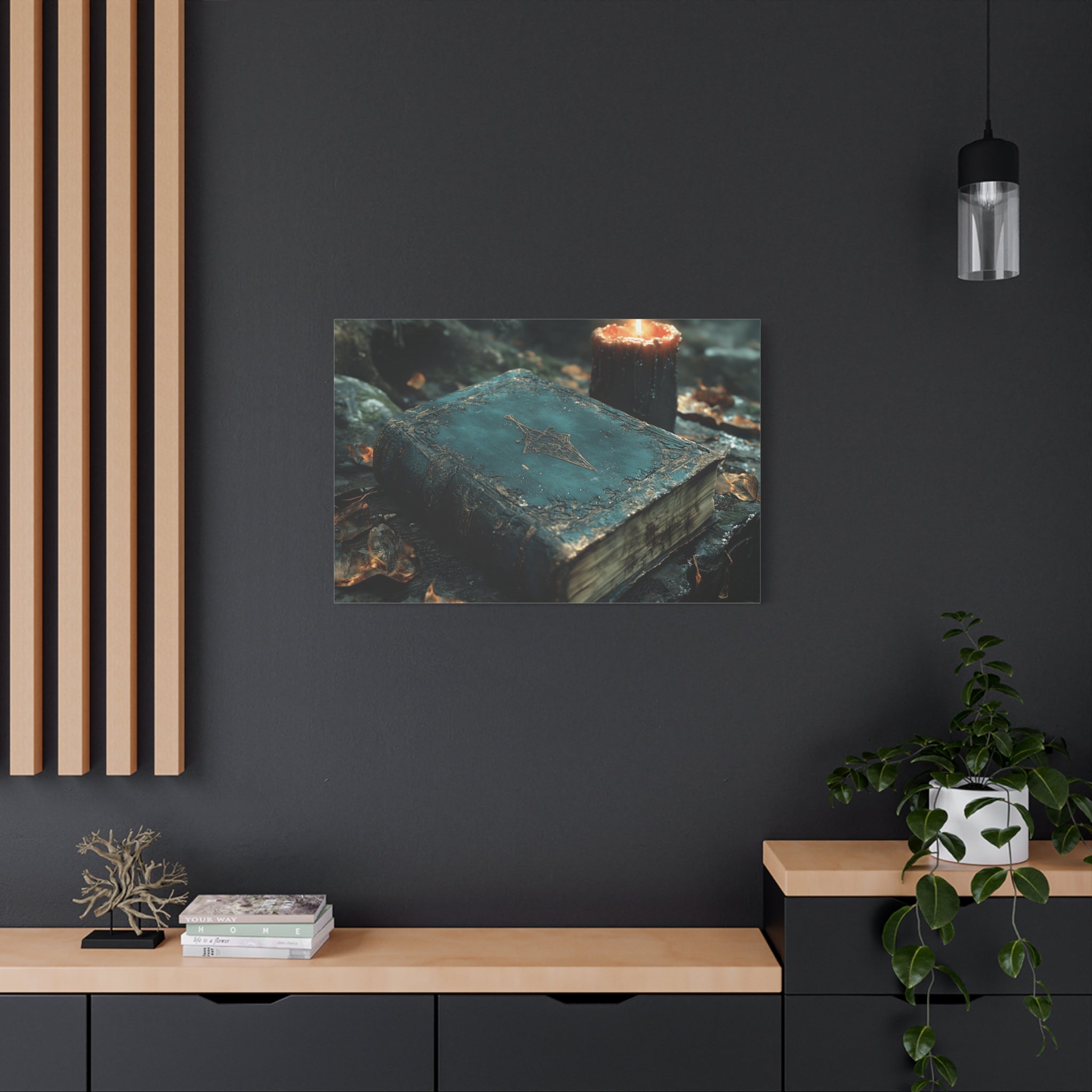 Mystical Canvas Art Print, Wall Decor for Wizardry Lovers, Fantasy Room Decoration, Gift for Bookworm, Gothic Home Accent