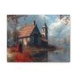 Rustic Art Canvas, Wall Decor, Home Decoration, Cozy Living Room, Nature Scene, Ideal for Holidays
