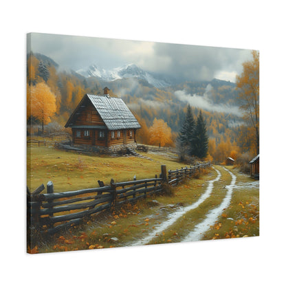 Autumn Landscape Canvas Art, Nature Wall Decor, Cozy Home Aesthetic, Seasonal Artwork, Gift for Nature Lovers