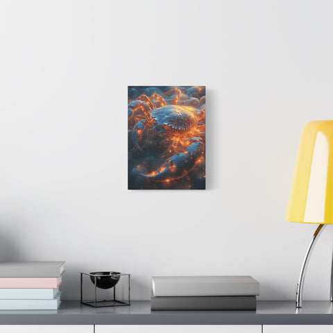 Glowing Crab Art Canvas, Ocean Decor, Coastal Wall Art, Nautical Gift, Unique Home Decoration, Crab Lover's Wall Art