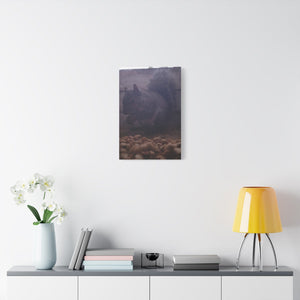 Squirrel Canvas Art matte wildlife wall décor with nuts and natural wood background for cozy living room accent