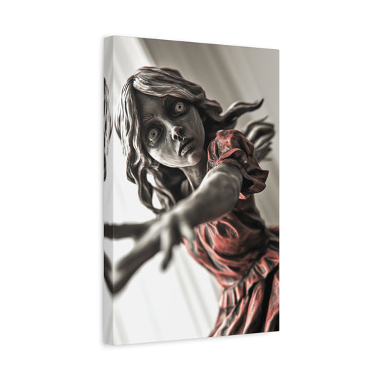 Horror-Themed Wall Art, Creepy Canvas Print, Spooky Decor for Halloween, Unique Home Decoration, Dark Aesthetic Art