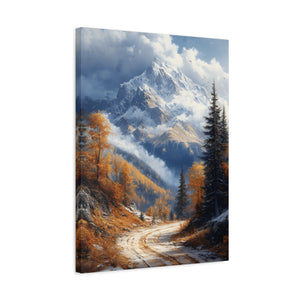 Stretched Canvas Wall Art, Scenic Mountain Landscape, Home Décor, Nature Wall Hanging, Autumn Vibes