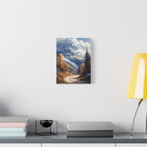 Stretched Canvas Wall Art, Scenic Mountain Landscape, Home Décor, Nature Wall Hanging, Autumn Vibes