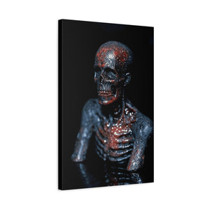 Stretched Canvas Art Print, Gothic Skeleton Wall Decor, Macabre Home Aesthetic, Halloween Wall Art, Dark Artwork for Spooky Vibes
