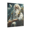 Celestial Sage Canvas Art, Mystical Wisdom Portrait Painting, Nature Wall Décor, Celestial Wall Art, Spiritual Gift