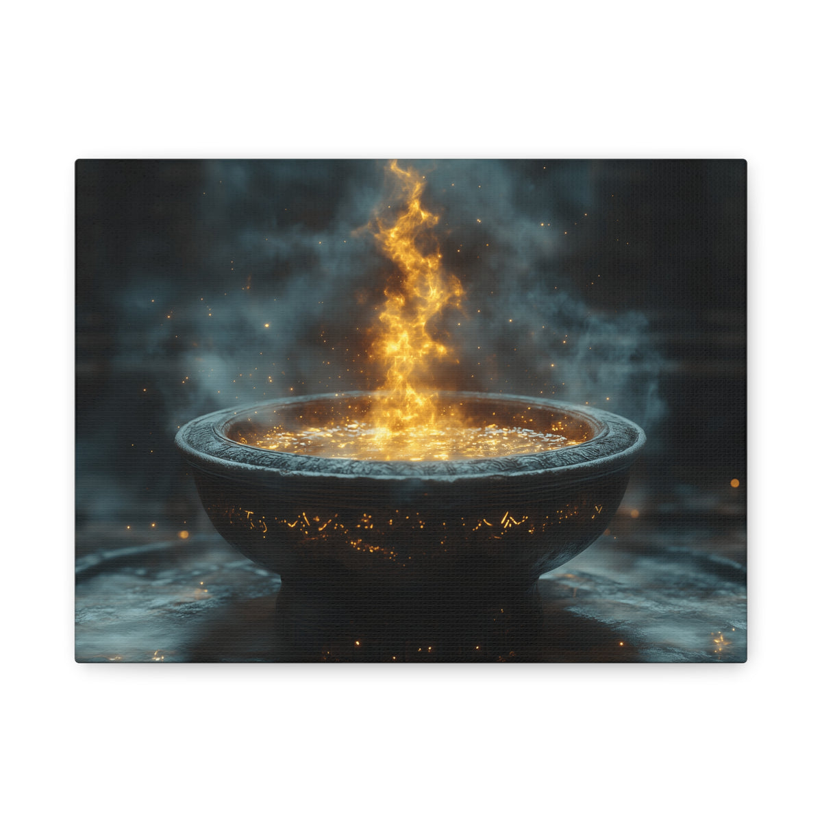 Mystical Fire Canvas Art, Home Decor, Aura Wall Art, Gift for Nature Lovers, Fantasy Room Decoration