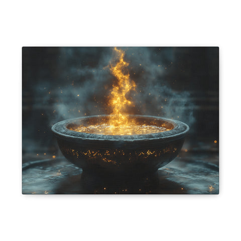 Mystical Fire Canvas Art, Home Decor, Aura Wall Art, Gift for Nature Lovers, Fantasy Room Decoration