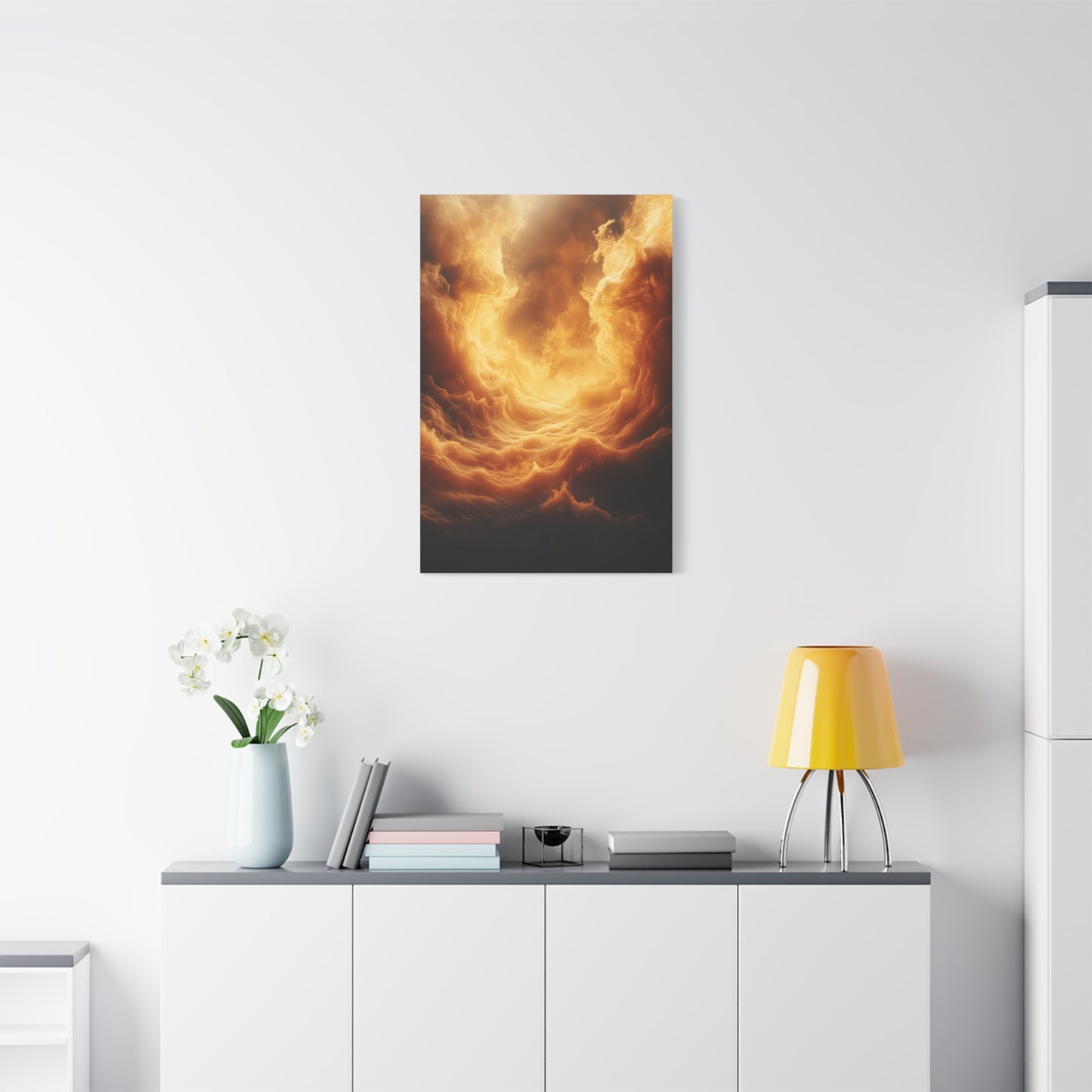 Stretched Canvas Print, Dreamy Cloud Artwork, Atmospheric Wall Decor, Abstract Art for Home, Modern Living Space Decoration