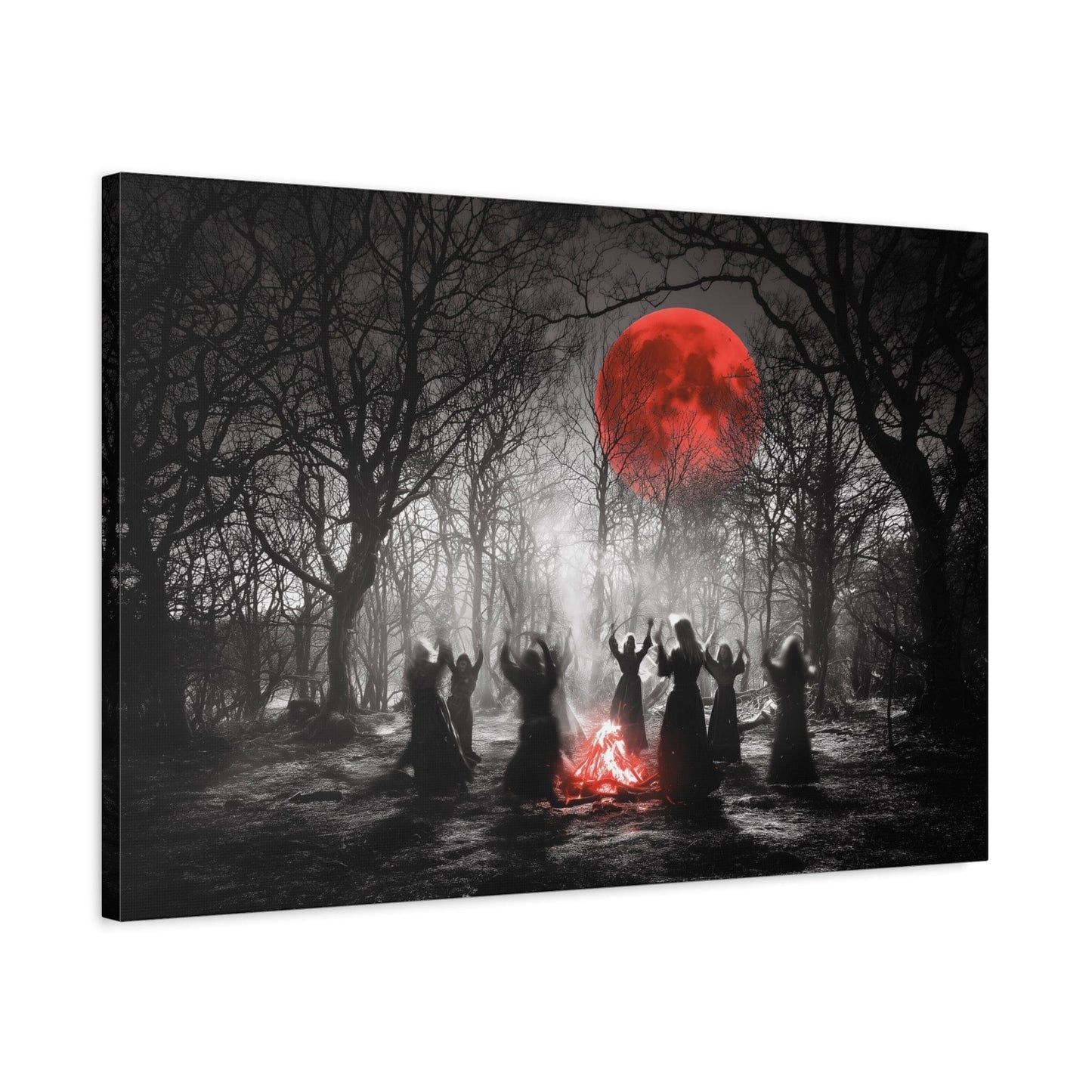 Eerie Witchcraft Wall Art, Dark Aesthetic Poster, Halloween Decor, Gothic Home Design, Spooky Canvas Wall Hanging