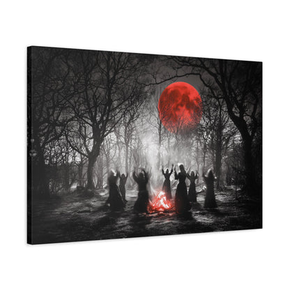 Eerie Witchcraft Wall Art, Dark Aesthetic Poster, Halloween Decor, Gothic Home Design, Spooky Canvas Wall Hanging