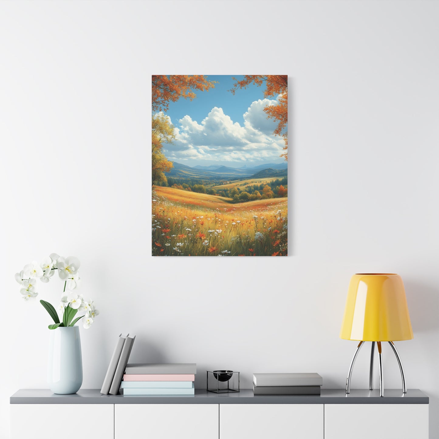 Autumn Landscape Canvas, Wall Art for Home Decor, Nature Lover's Gift, Seasonal Decoration, Cozy Living Room Art