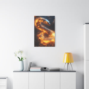 Canvas Wall Art: Fiery Serpent Design, Home Decor, Unique Gift, Fantasy Art, Living Room Wall Decor, Dragon Artwork