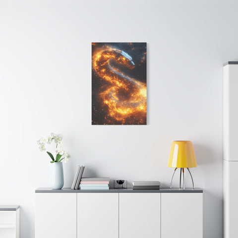 Canvas Wall Art: Fiery Serpent Design, Home Decor, Unique Gift, Fantasy Art, Living Room Wall Decor, Dragon Artwork