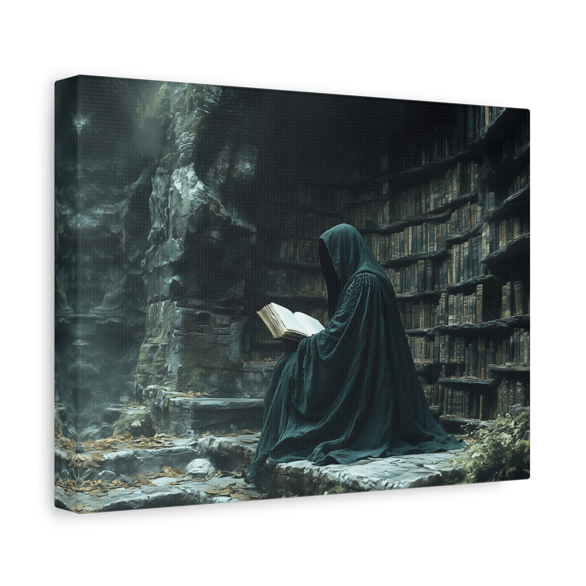 Mystical Reading Wall Art, Canvas Print for Book Lovers, Cozy Home Decor, Fantasy Artwork, Perfect Gift for Readers