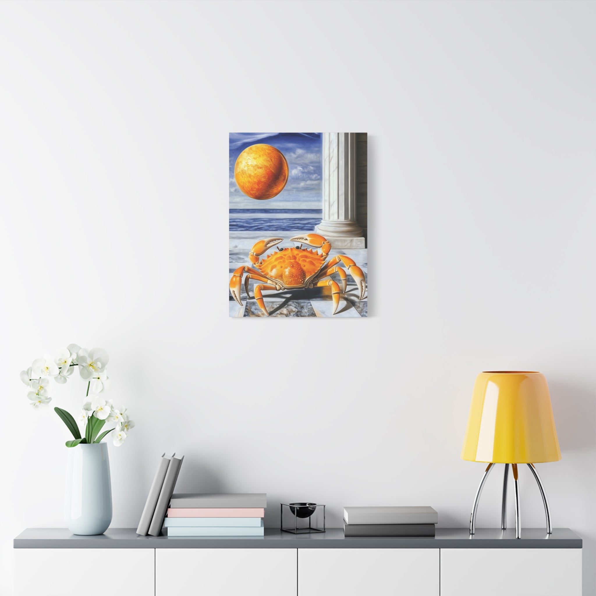 Vibrant Crab Art Canvas Print, Coastal Home Decor, Beach Wall Art, Unique Gift for Ocean Lovers, Nautical Themed Artwork, Summer Decor