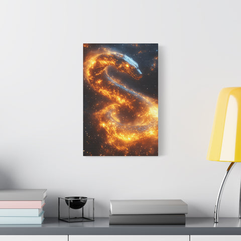 Canvas Wall Art: Fiery Serpent Design, Home Decor, Unique Gift, Fantasy Art, Living Room Wall Decor, Dragon Artwork