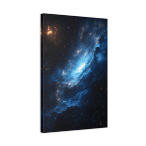 Cosmic Blue Matte Canvas Art Print, Astral Galaxy Wall Decor, Home Office Artwork, Celestial Gift, Space Lover Decor