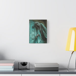 Eerie Ghost Wall Art Canvas, Perfect for Halloween Decor, Creepy Artwork for Home, Macabre Gift Idea, Spooky Room Accent