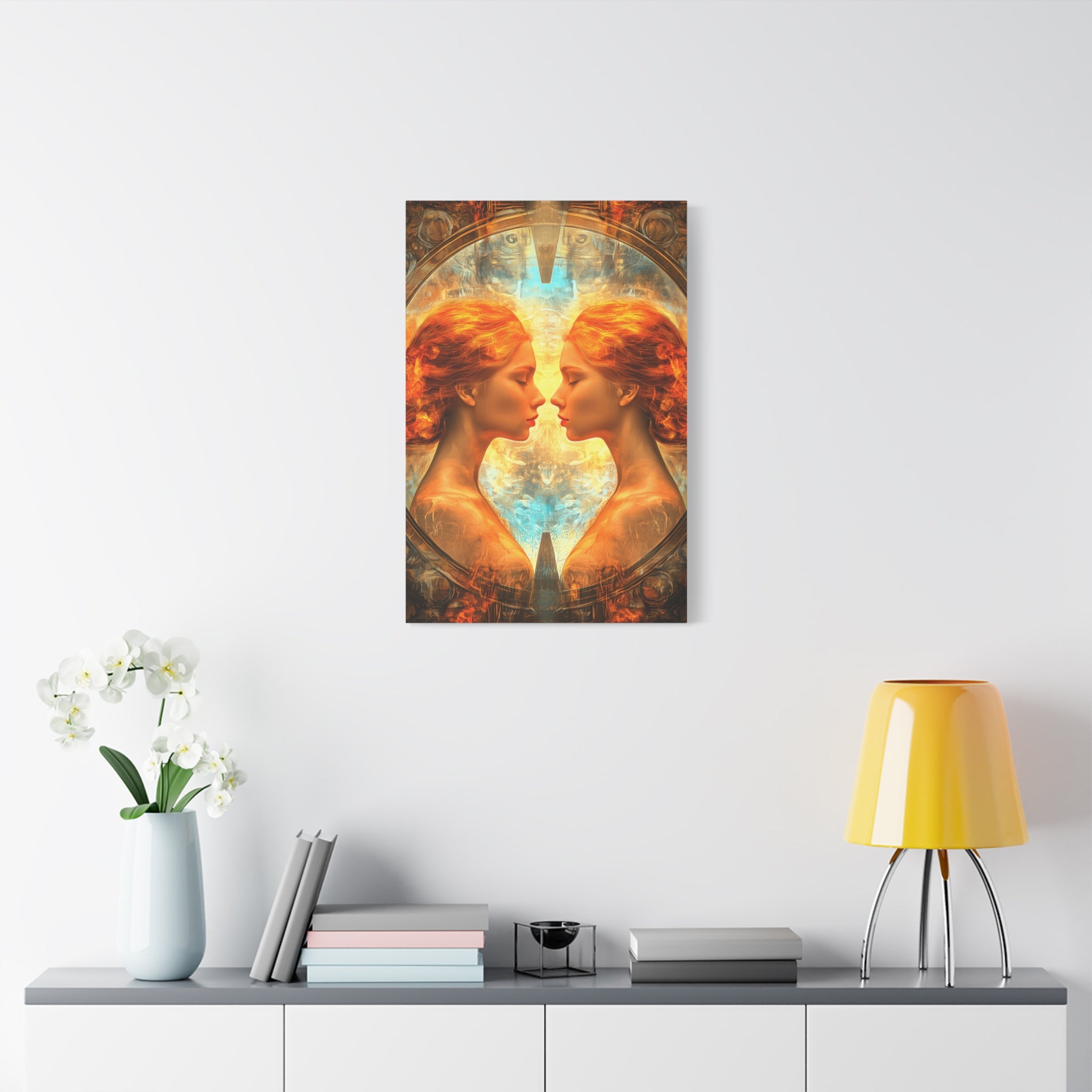 Artistic Gemini Canvas Print, Home Decor, Gallery Artwork, Unique Gift, Contemporary Art