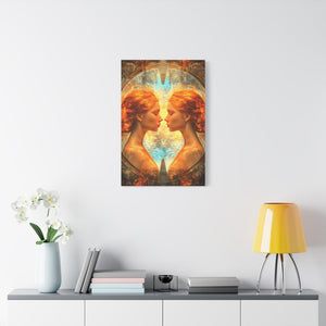 Artistic Gemini Canvas Print, Home Decor, Gallery Artwork, Unique Gift, Contemporary Art