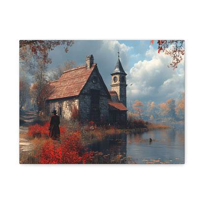 Rustic Art Canvas, Wall Decor, Home Decoration, Cozy Living Room, Nature Scene, Ideal for Holidays