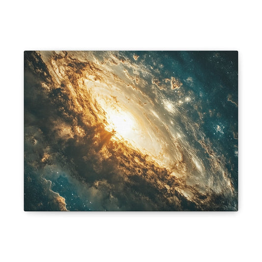 Abstract galaxy wall art matte canvas print with celestial cosmic design for home decor and space lovers