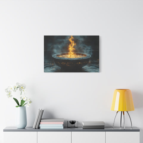 Mystical Fire Canvas Art, Home Decor, Aura Wall Art, Gift for Nature Lovers, Fantasy Room Decoration