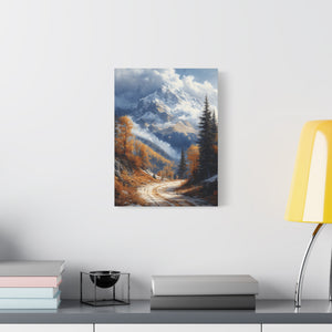 Stretched Canvas Wall Art, Scenic Mountain Landscape, Home Décor, Nature Wall Hanging, Autumn Vibes