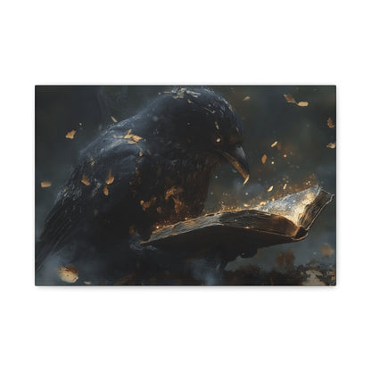 Mystical Raven Canvas Art Print, Gothic Wall Decor, Witchy Home Aesthetic, Unique Gift, Dark Fantasy Decoration