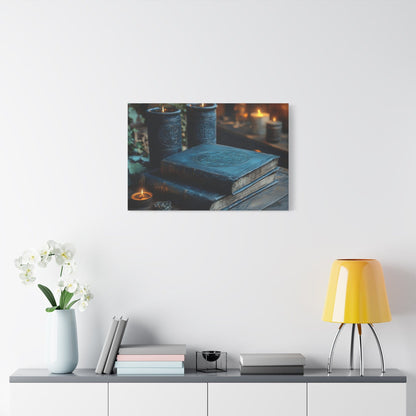 Enchanting Matte Canvas Wall Art, Cozy Home Decor, Perfect for Bohemian Vibes, Fall Celebrations, Unique Gift for Book Lovers