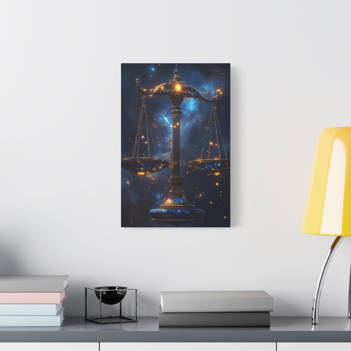 Cosmic Balance Canvas Art Print | Astrology Decor, Starry Wall Art, Home Decoration, Gift for Zodiac Lovers, Scales Artwork
