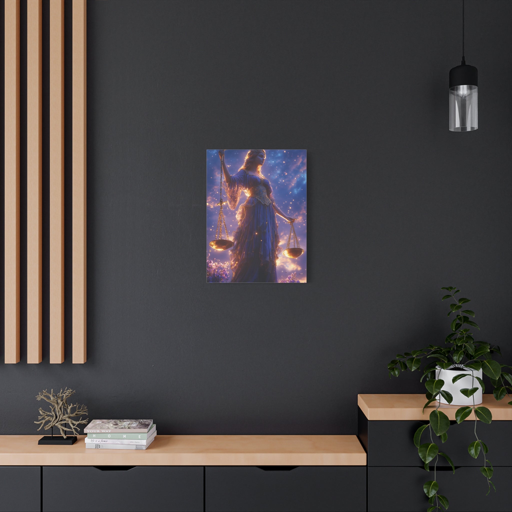 Elegant Justice-Themed Canvas Art Print, Inspirational Home Decor, Perfect Gift for Law Students, Libra Decor, Goddess of Justice Wall Art