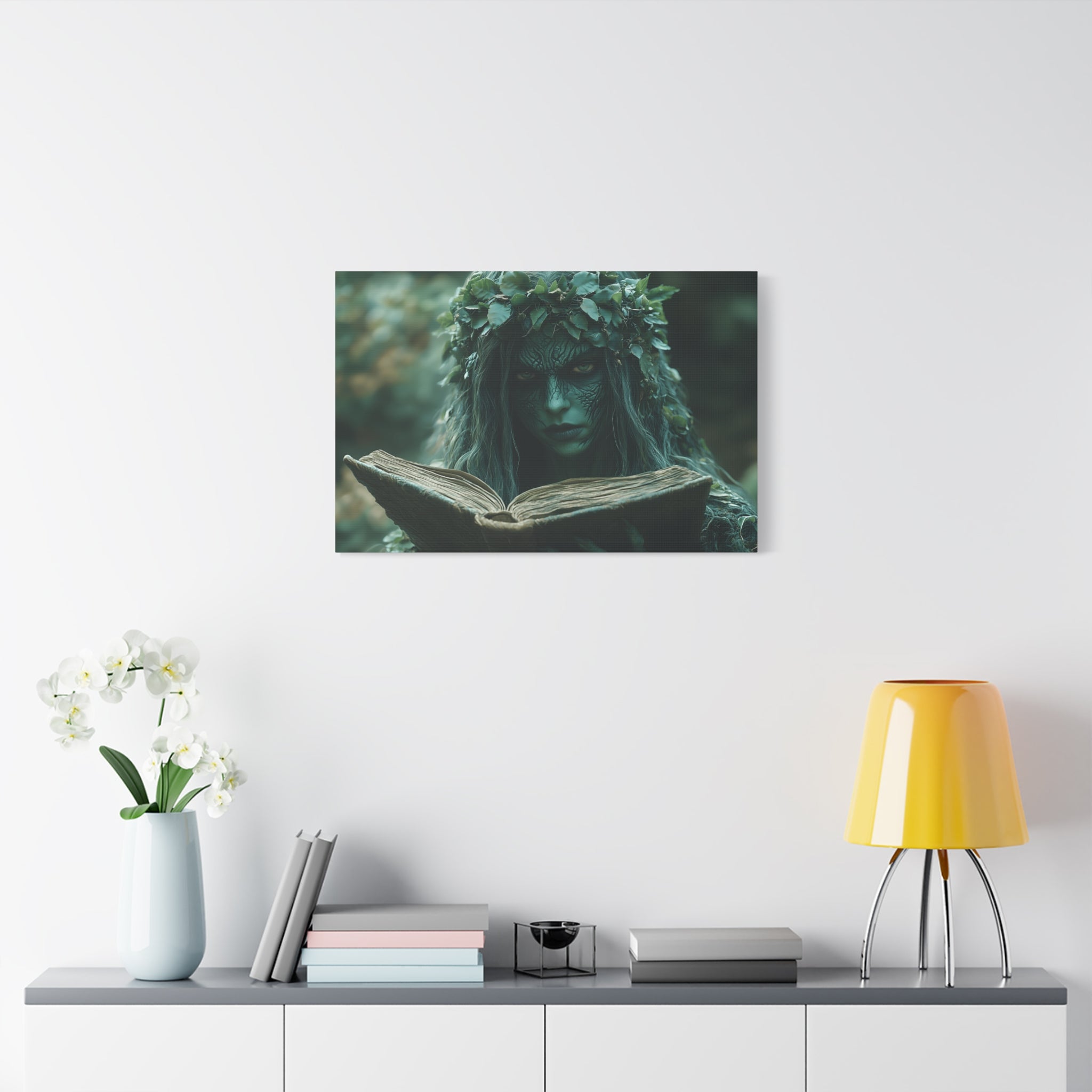 Forest Goddess Art Canvas Wall Décor, Nature Lover Gift, Boho Home Decoration, Fantasy Artwork, Unique Gift Idea