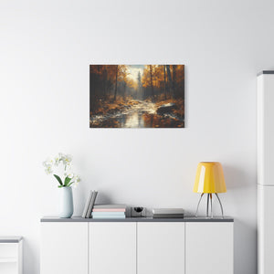 Autumn Landscape Canvas Wall Art, Cozy Fall Decor, Nature Print for Home, Rustic Living Room Artwork, Gift for Nature Lovers
