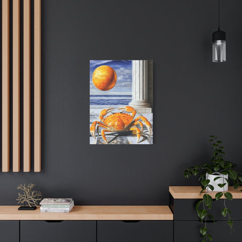 Vibrant Crab Art Canvas Print, Coastal Home Decor, Beach Wall Art, Unique Gift for Ocean Lovers, Nautical Themed Artwork, Summer Decor