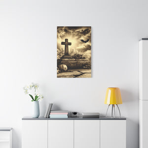 Gothic Halloween Wall Art, Perfect for Home Decor, Spooky Aesthetic, Graveyard Scene, Autumn Decor, Haunted House
