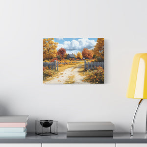 Autumn Landscape Canvas Print, Fall Decor, Farmhouse Wall Art, Nature Artwork, Seasonal Home Decoration