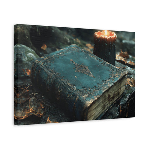 Mystical Canvas Art Print, Wall Decor for Wizardry Lovers, Fantasy Room Decoration, Gift for Bookworm, Gothic Home Accent
