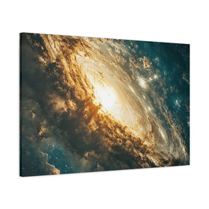 Abstract galaxy wall art matte canvas print with celestial cosmic design for home décor and space lovers