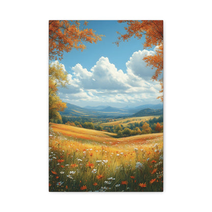 Autumn Landscape Canvas, Wall Art for Home Decor, Nature Lover's Gift, Seasonal Decoration, Cozy Living Room Art