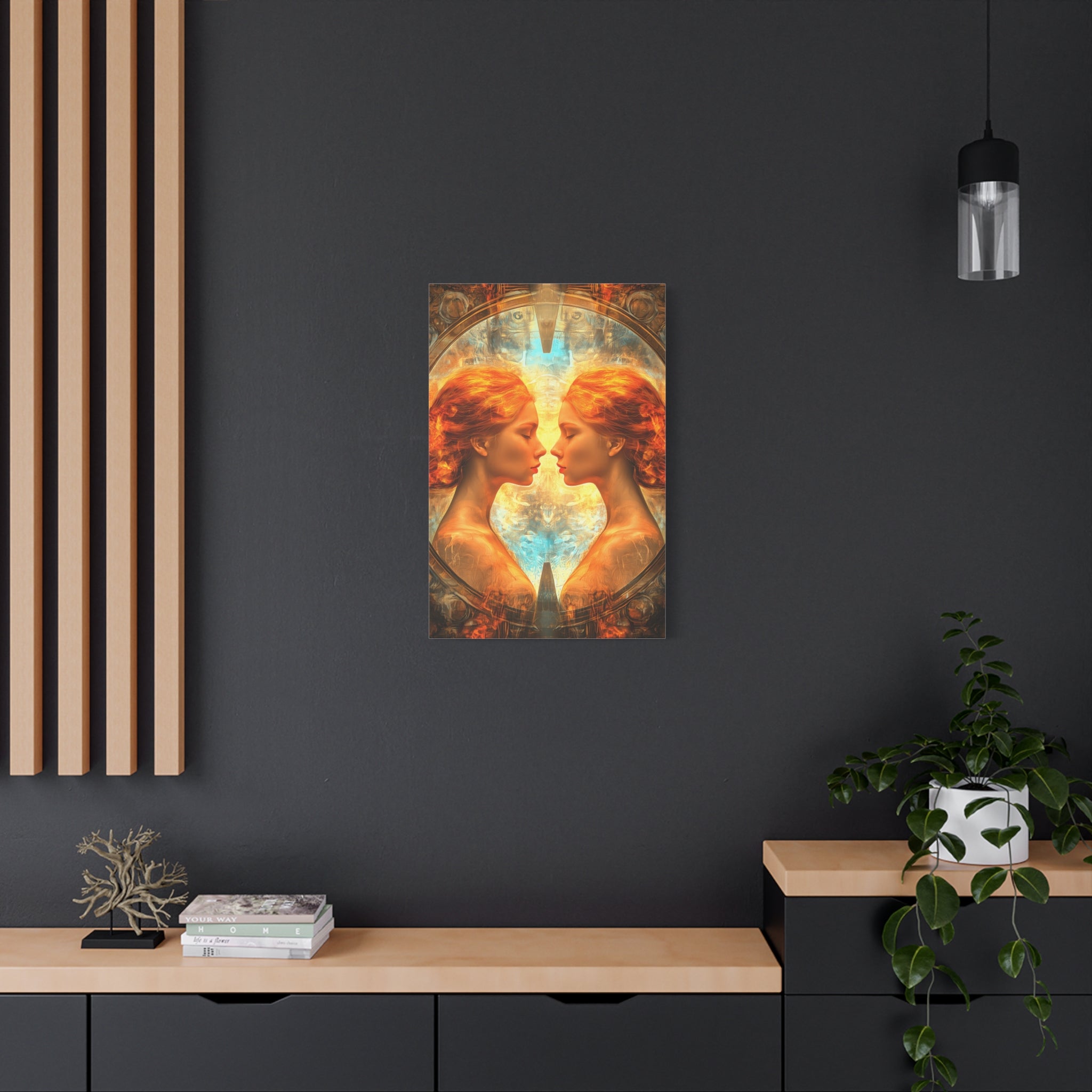 Artistic Gemini Canvas Print, Home Decor, Gallery Artwork, Unique Gift, Contemporary Art