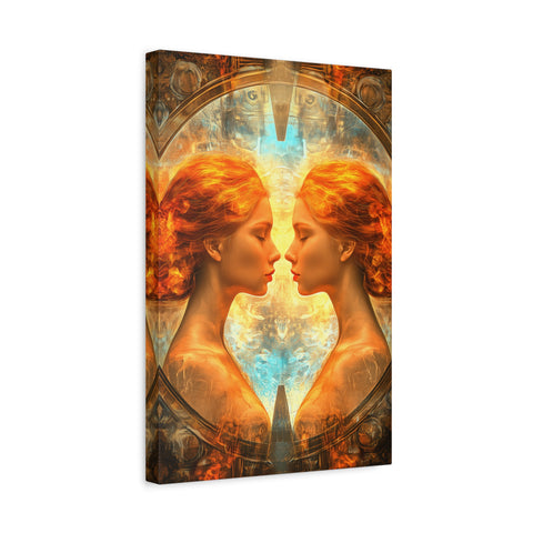 Artistic Gemini Canvas Print, Home Decor, Gallery Artwork, Unique Gift, Contemporary Art